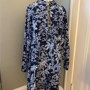 Lilly Pulitzer Navy and Light Blue Floral Pattern